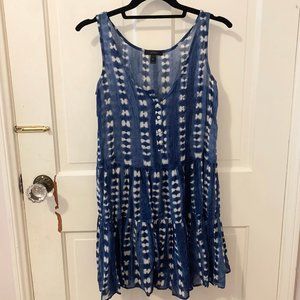 Blue and white swimsuit coverup or sundress